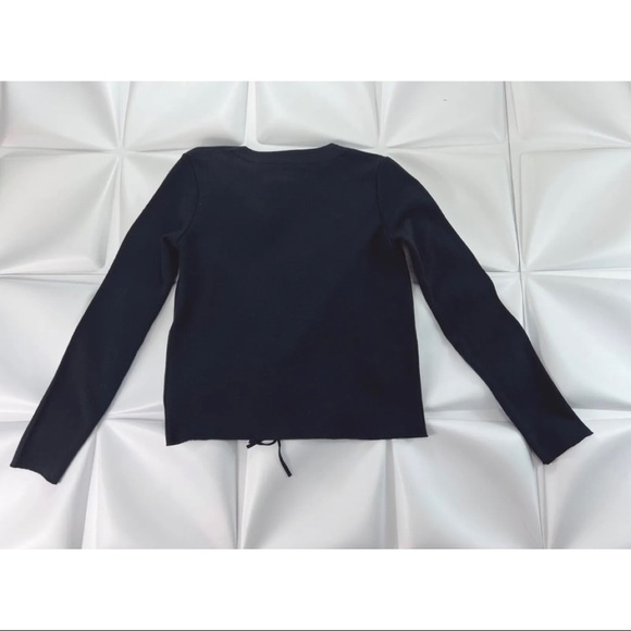 Majestic Filatures Dulion 1 Sz XS Merino Wool Fringed Leather Sweater Cardigan - Picture 7 of 9